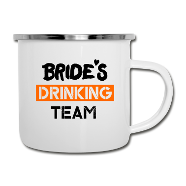 Hochzeit Emaille Tasse - brides drinking team