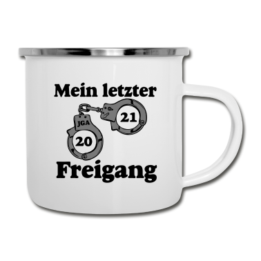 Hochzeit Emaille Tasse - JGA 2021 Mein letzter Freigang ...-