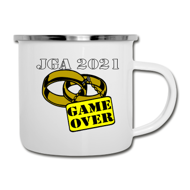 Hochzeit Emaille Tasse - JGA 2021 Ehe Schild game over ...-