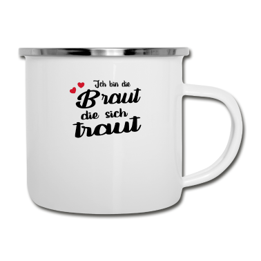 Hochzeit Emaille Tasse - Braut + Jungesellinnenabschied
