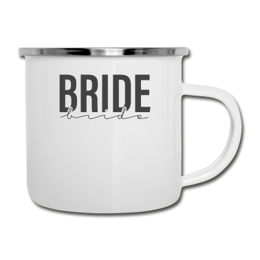 Hochzeit Emaille Tasse - Braut Schriftzug