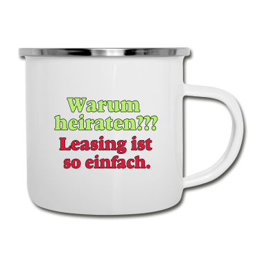 Hochzeit Emaille Tasse - Heiraten Warum .../+