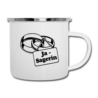 Hochzeit Emaille Tasse - Ja Sagerin .../+