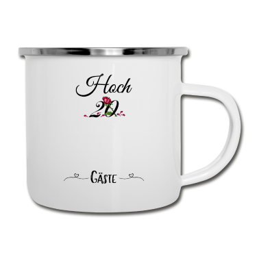 Hochzeit Emaille Tasse - Gästebuch Paarmotiv für die Hochzeit