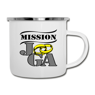 Hochzeit Emaille Tasse - Junggesellenabschied , Mission ../+