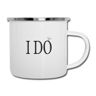 Hochzeit Emaille Tasse - I do ring