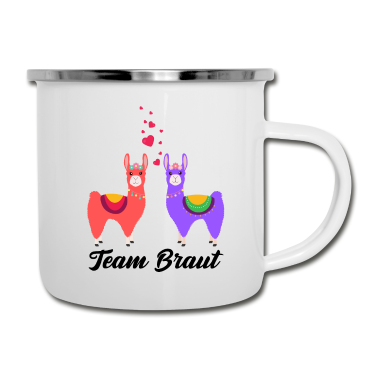 Hochzeit Emaille Tasse - Team Braut Alpaka Verlobung Hochzeit Geschenk