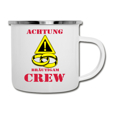 Hochzeit Emaille Tasse - Bräutigam Crew Farbe