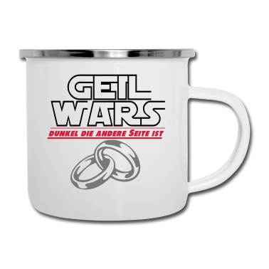 Hochzeit Emaille Tasse - JGA geil wars ...+
