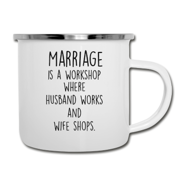 Hochzeit Emaille Tasse - Hochzeit Heiraten Ehe Hochzeitstag Geschenk