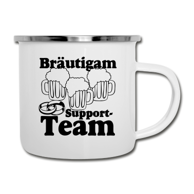 Hochzeit Emaille Tasse - JGA - Bräutigam Support Team ..+