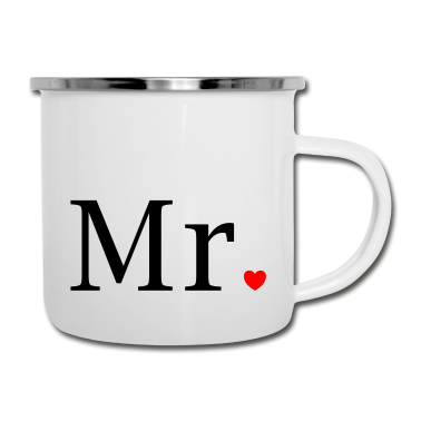 Hochzeit Emaille Tasse - Mr and Mrs married Hochzeit Feier Verheiratet Mrs