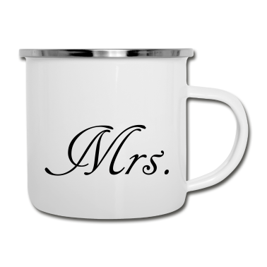 Hochzeit Emaille Tasse - Mr and Mrs married Hochzeit Feier Verheiratet Mrs
