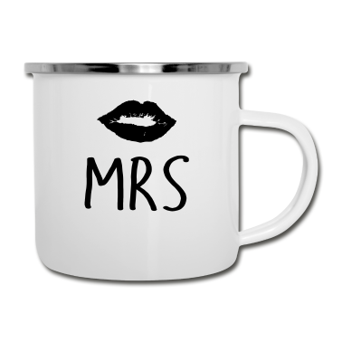 Hochzeit Emaille Tasse - mrs kiss Mr. and Mrs. married Hochzeit Feier
