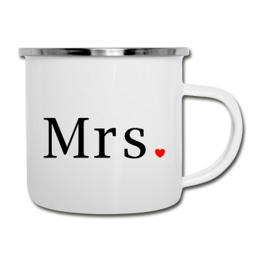 Hochzeit Emaille Tasse - Mr and Mrs married Hochzeit Feier Verheiratet Mrs