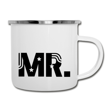 Hochzeit Emaille Tasse - Mr and Mrs married Hochzeit Feier Verheiratet Mrs