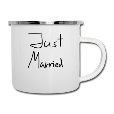 Hochzeit Emaille Tasse - Just Married - Frisch verheiratet