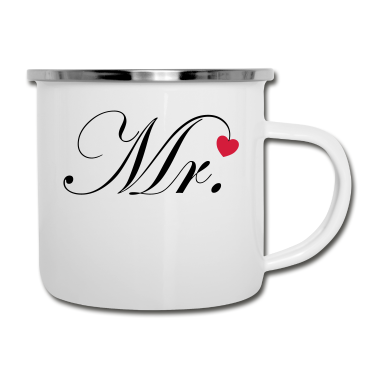 Hochzeit Emaille Tasse - Mr. and Mrs. married Hochzeit Feier Verheiratet Mr