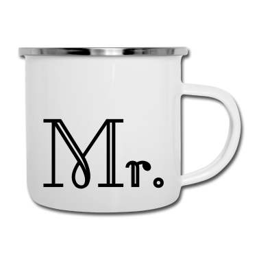 Hochzeit Emaille Tasse - Mr and Mrs married Hochzeit Feier Verheiratet Mr