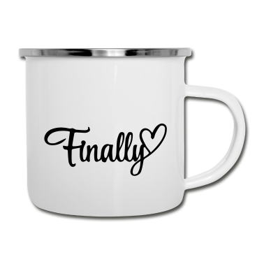 Hochzeit Emaille Tasse - finally wedding Party Hochzeit Mr & Mrs Herz