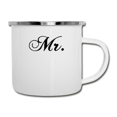 Hochzeit Emaille Tasse - Mr and Mrs married Hochzeit Feier Verheiratet Mrs