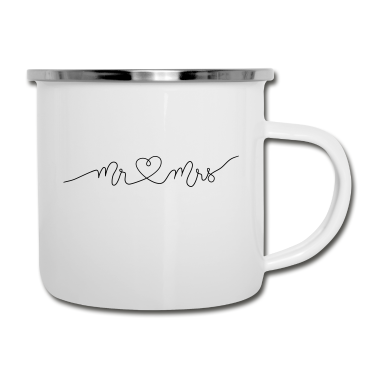 Hochzeit Emaille Tasse - Mr and Mrs married Hochzeit Feier Verheiratet Mrs