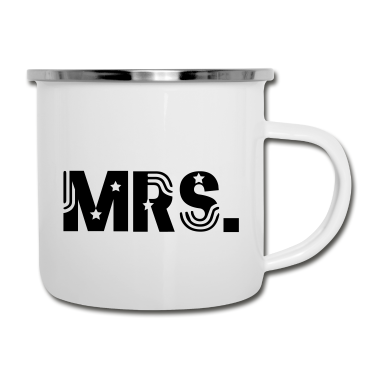Hochzeit Emaille Tasse - Mr and Mrs married Hochzeit Feier Verheiratet Mrs
