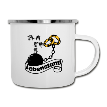 Hochzeit Emaille Tasse - Lebenslang JGA .../+