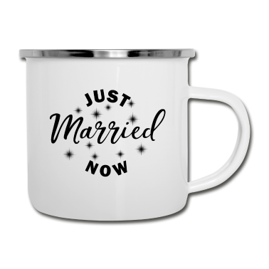 Hochzeit Emaille Tasse - Just Married Now Hochzeit Geschenk