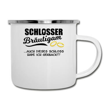 Hochzeit Emaille Tasse - Schlosser Bräutigam Hochzeit Lustig Geschenk Mann