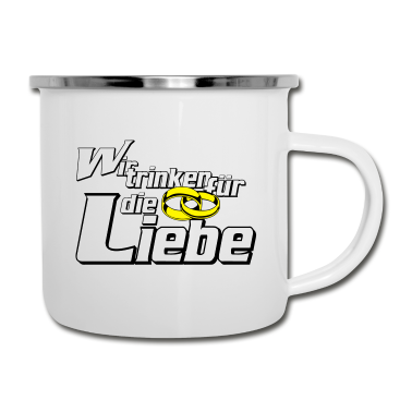 Hochzeit Emaille Tasse - Trinken Liebe