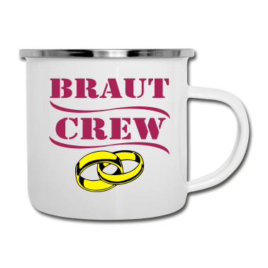 Hochzeit Emaille Tasse - Braut Crew...-