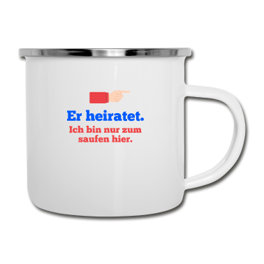 Hochzeit Emaille Tasse - Junggesellenabschied Bräutigam heiratet Team JGA