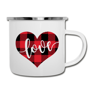 Hochzeit Emaille Tasse - Love Herz