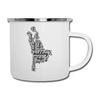 Hochzeit Emaille Tasse - Küssendes Paar Hochzeit Liebe Braut Bräutigam Kuss