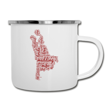 Hochzeit Emaille Tasse - Küssendes Paar Hochzeit Liebe Braut Bräutigam Kuss