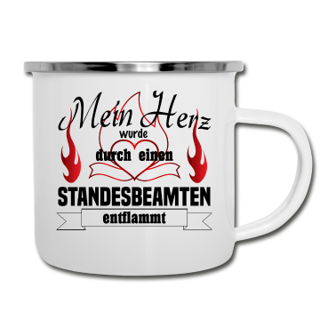 Hochzeit Emaille Tasse - Mein Herz Standesbeamter - Geschenk