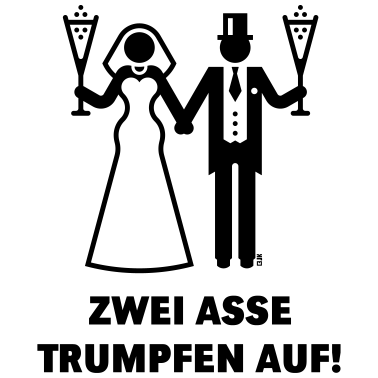 Motiv Zwei Asse Trumpfen Auf! (Brautpaar Hochzeit JGA)