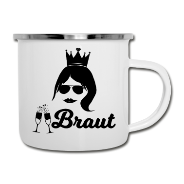 Hochzeit Emaille Tasse - Braut JGA Shirt Damen