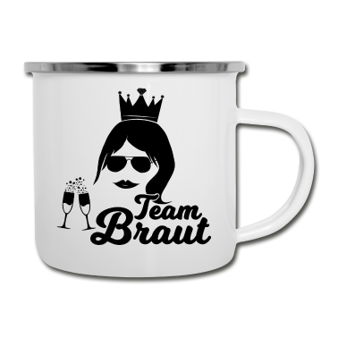 Hochzeit Emaille Tasse - Team Braut JGA Shirt Damen
