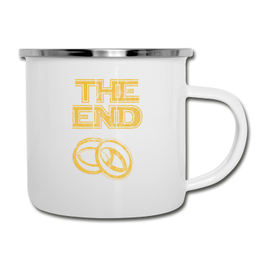 Hochzeit Emaille Tasse - the end used look