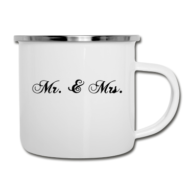 Hochzeit Emaille Tasse - mr u mrs Hochzeit Dekoschild wedding schrift text