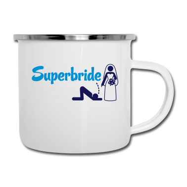 Hochzeit Emaille Tasse - Superbraut!
