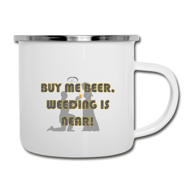 Hochzeit Emaille Tasse - Heiraten Beer