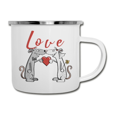 Hochzeit Emaille Tasse - Love Hochzeit Mäuse - Liebe - Brautpaar - Heiraten