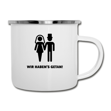 Hochzeit Emaille Tasse - Wir haben's getan!
