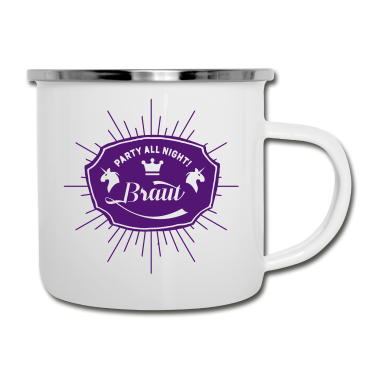 Hochzeit Emaille Tasse - Braut Bride JGA Hochzeit Einhorn Polterabend