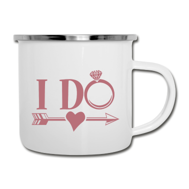 Hochzeit Emaille Tasse - Ich tue - Bachelorette Party Henne Nacht Brautgeschenk