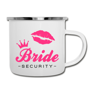 Hochzeit Emaille Tasse - Bride Security Lips