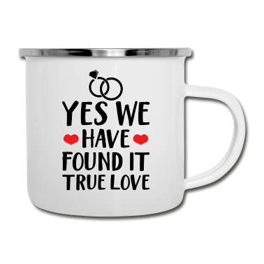 Hochzeit Emaille Tasse - Wahre Liebe gefunden